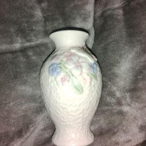 Floral Textured White Vase